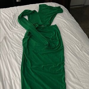 Fashion Nova One Shoulder Green Dress